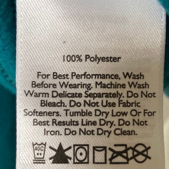 NEW EDDIE BAUER Quarter Zip Fleece Jacket Teal Blue Green Size Medium Petite - Picture 6 of 6